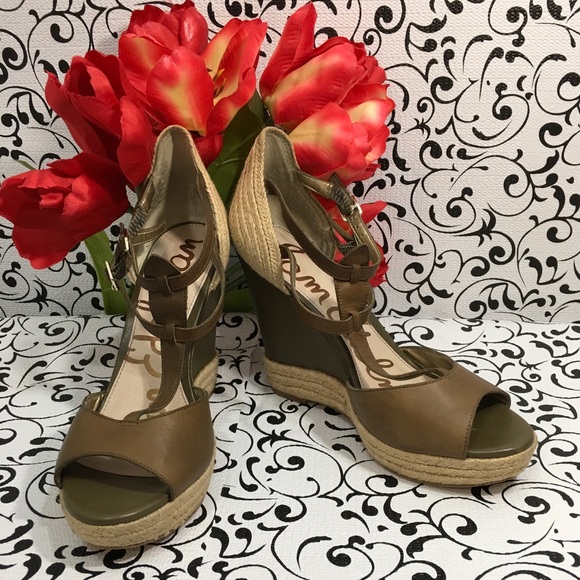 Sam Edelman Shoes - Sam Edelman Katrina Olive Leather Wedges